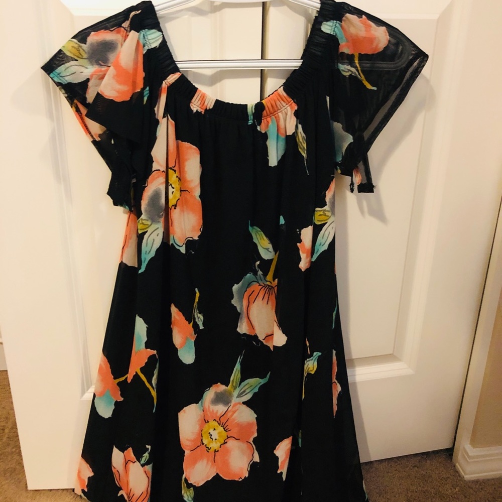 Off-shoulder floral dress